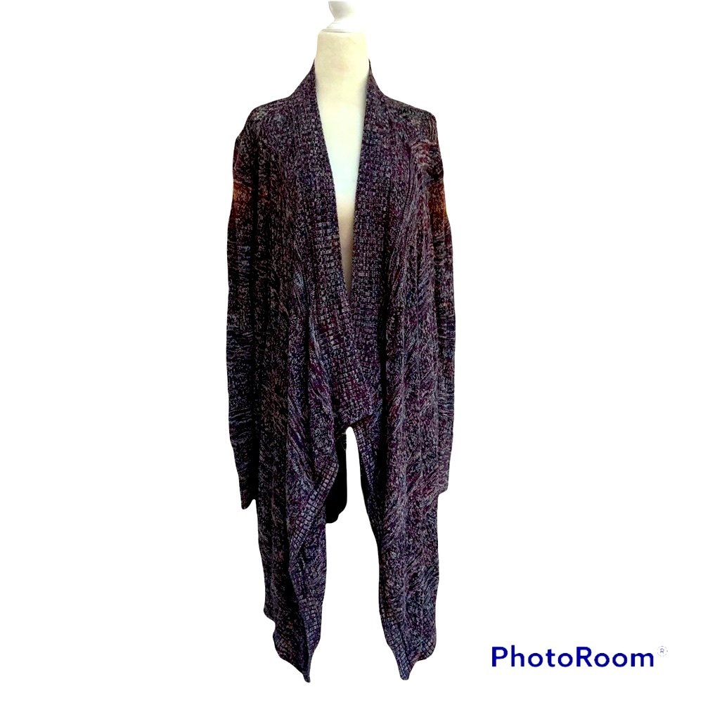 AEO | Asymmetrical long open knit cardigan sweater